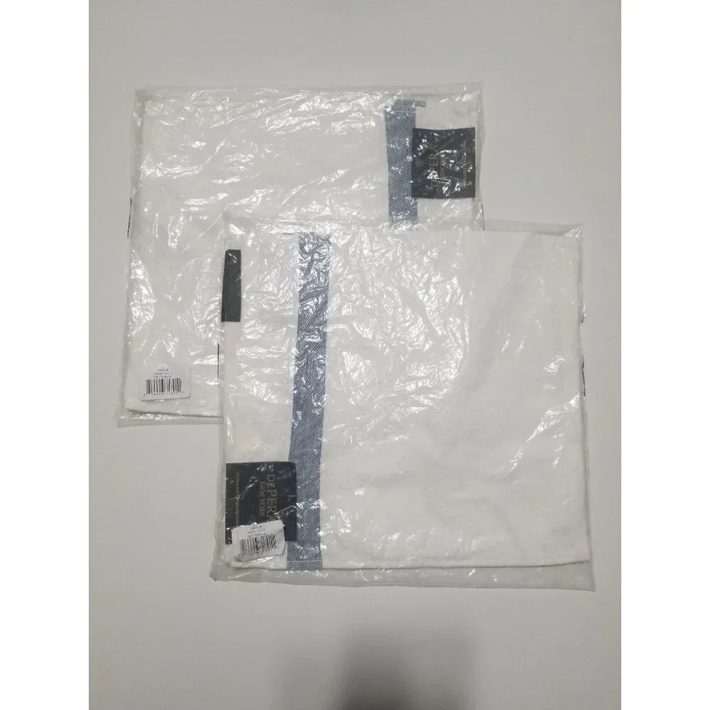 DEPERA HOME‎ Unique 4 Pack Turkish Cotton Wash Towels In Blue/White - Size 12X12